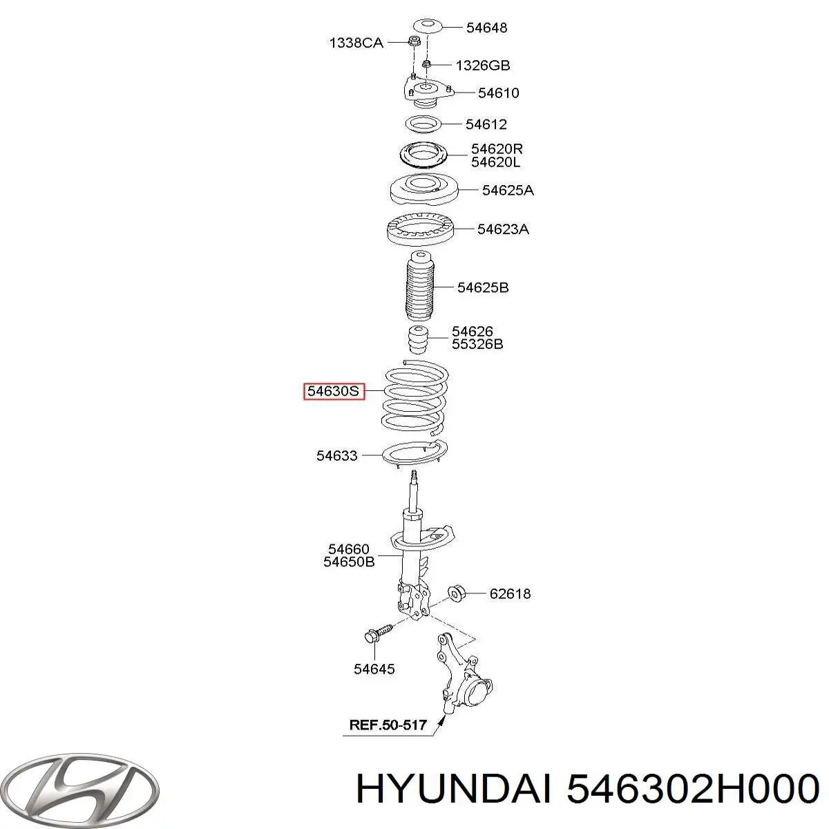 546302H000 Hyundai/Kia Пружина амортизатора передняя