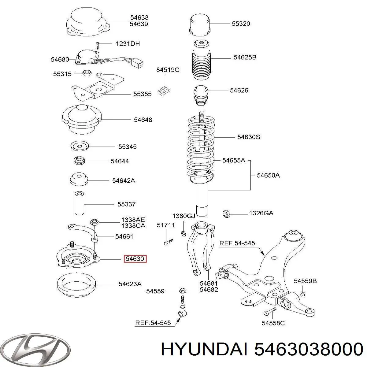 Опора переднего амортизатора на Hyundai Sonata EU4