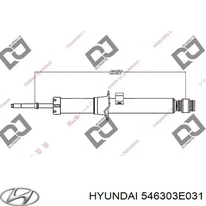 Амортизатор передньої підвіски, лівий Hyundai/Kia 546303E031 ціна, від 25.33 USD
