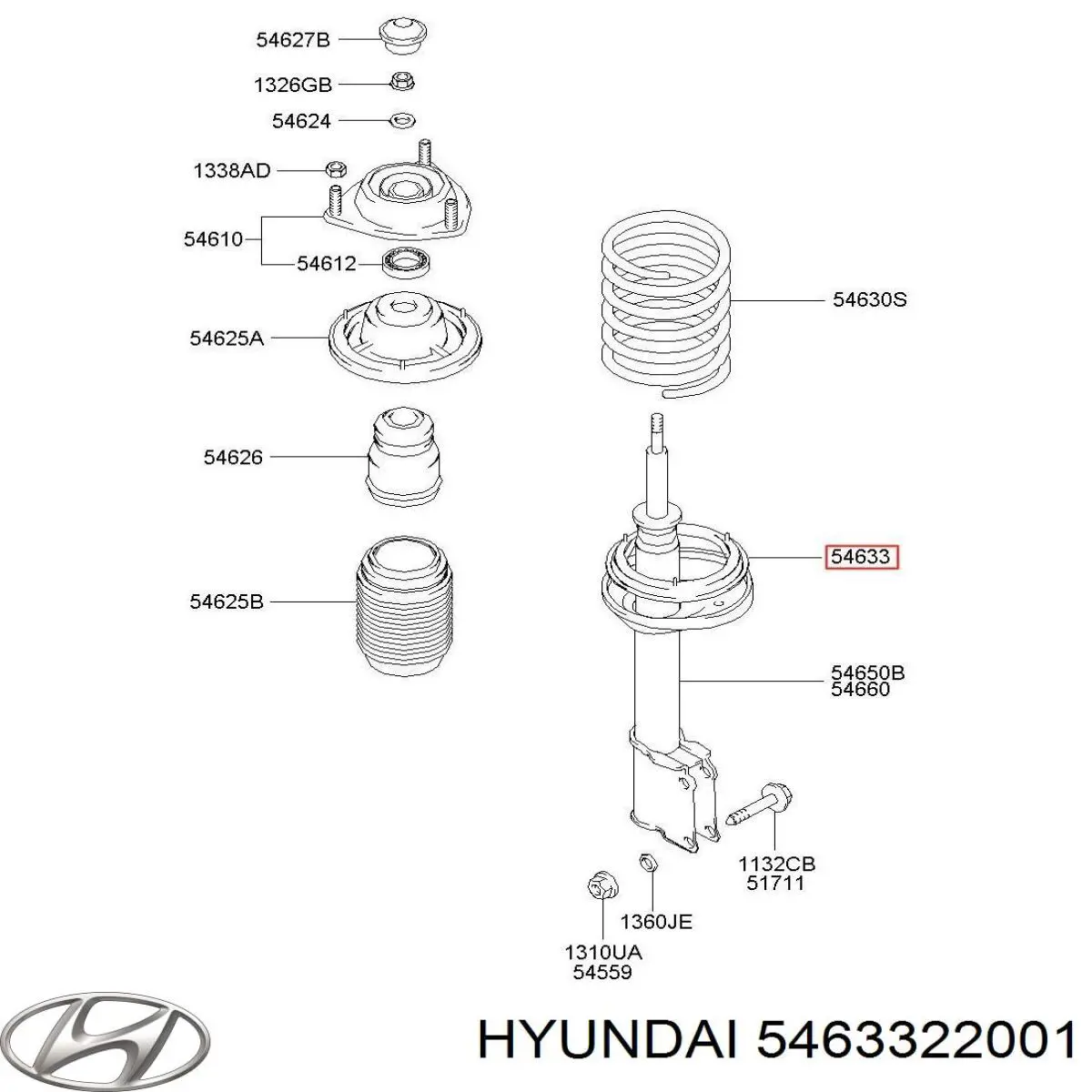 5463322001 Hyundai/Kia проставка (гумове кільце пружини передньої, нижня)