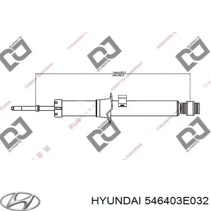 Купити 546403E032 Hyundai/Kia Амортизатор передній, правий