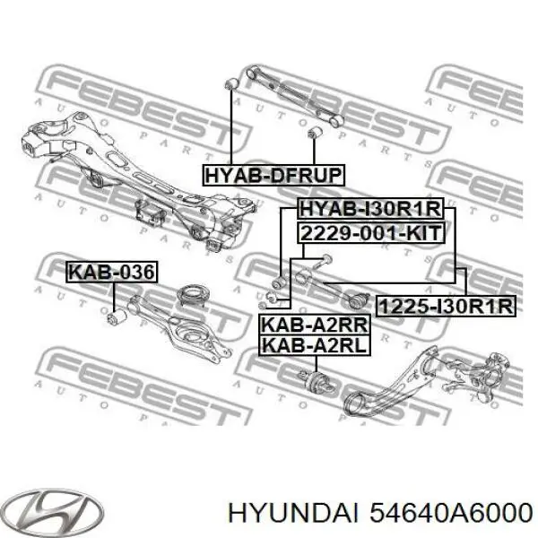 Купити 54640A6000 Hyundai/Kia Болт кріплення заднього розвального важеля, внутрішній