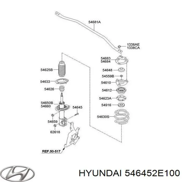 Купити 546452E100 Hyundai/Kia Болт кріплення амортизатора переднього