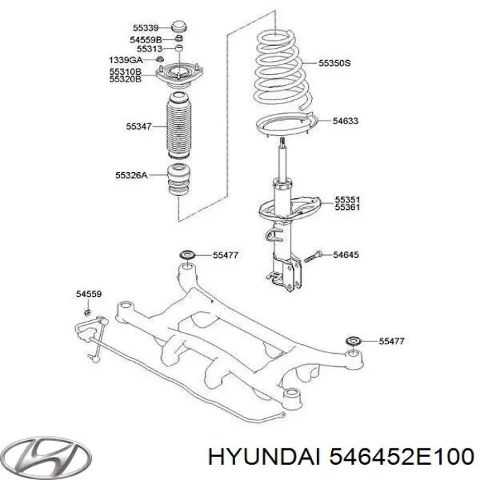 546452E100 Hyundai/Kia Болт кріплення амортизатора переднього
