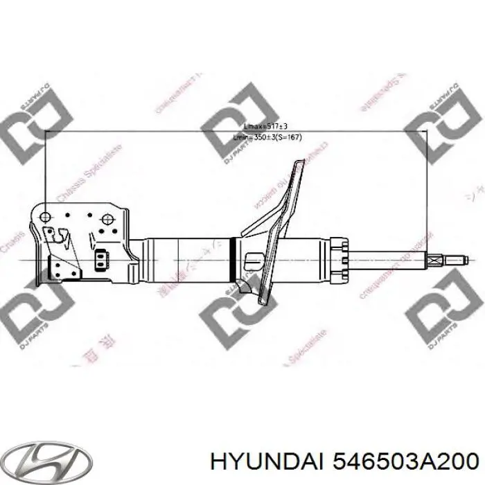 Амортизатор передній, лівий 546503A200 Hyundai/Kia