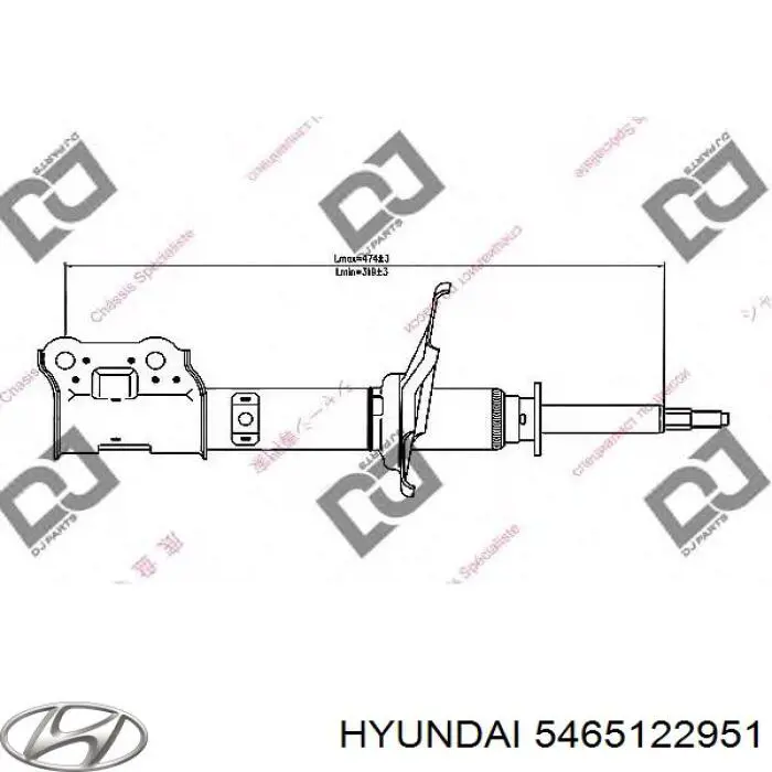 Амортизатор передньої підвіски, лівий Hyundai/Kia 5465122951 ціна, від 42.52 USD