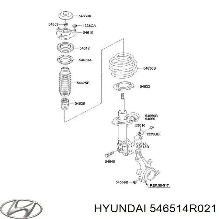 Амортизатор передньої підвіски, лівий Hyundai/Kia 546514R021 ціна, від 81.93 USD