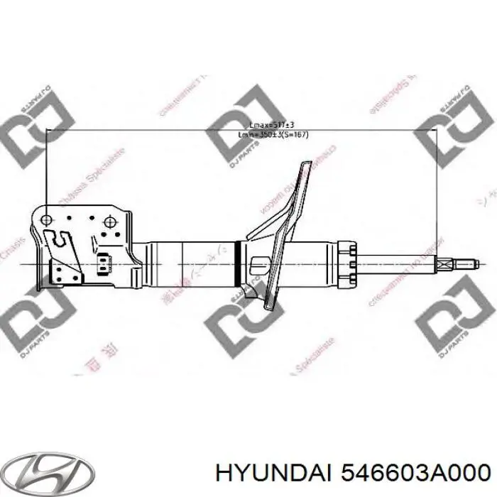 Амортизатор передній, правий Hyundai/Kia 546603A000 ціна, від 57.04 USD