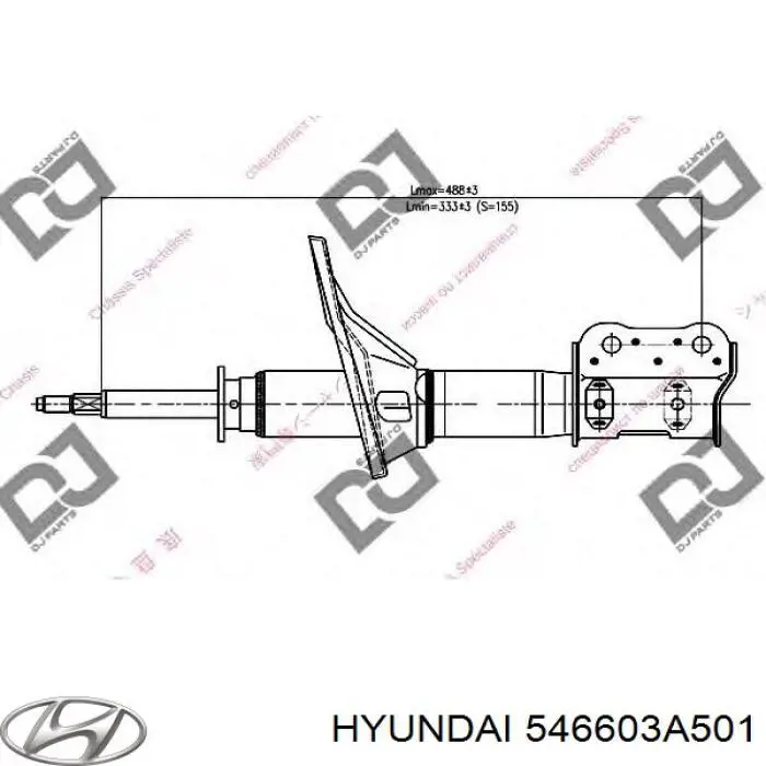 Амортизатор передній, правий Hyundai/Kia 546603A501 ціна, від 54.95 USD