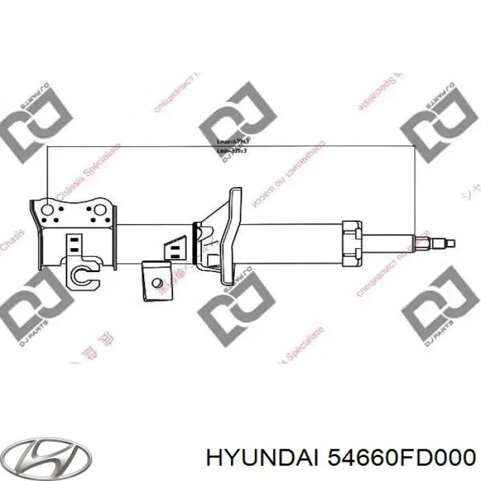 Амортизатор передній, правий Hyundai/Kia S54660FD101 ціна, від 56.20 USD
