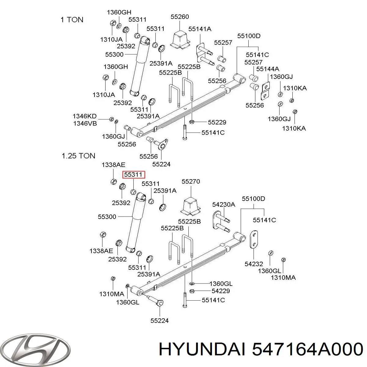 Втулка стійки переднього стабілізатора 547164A000 Hyundai/Kia