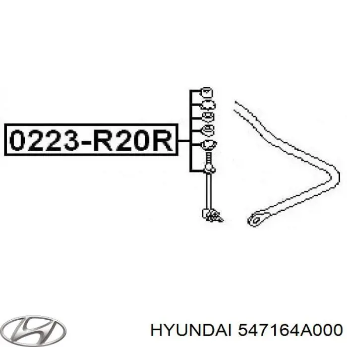 Втулка стійки переднього стабілізатора 547164A000 Hyundai/Kia