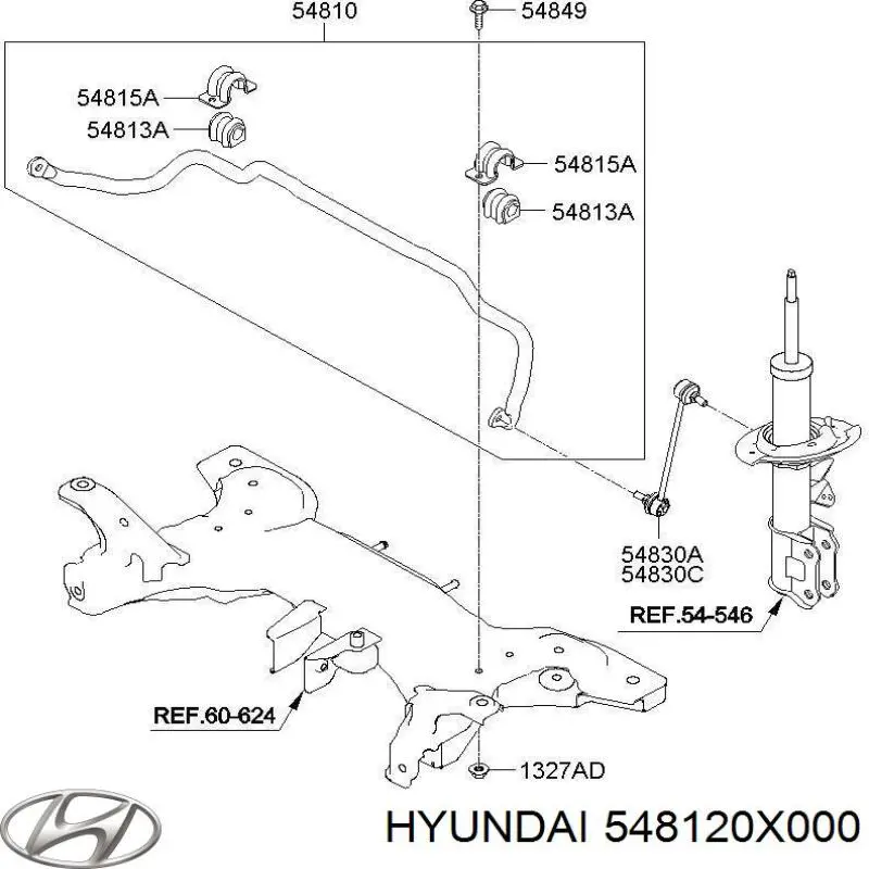 548120X000 Hyundai/Kia втулка стабілізатора переднього