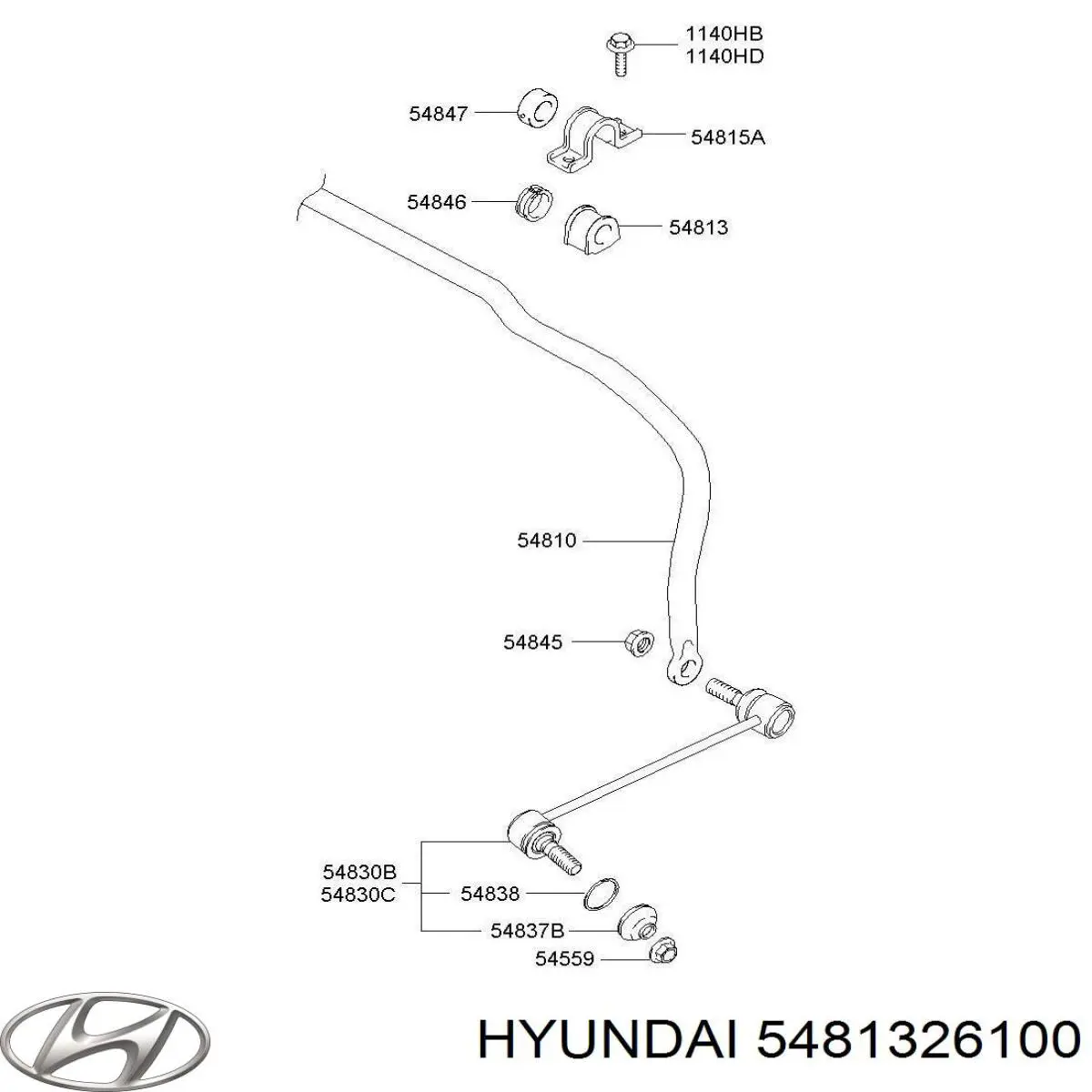 Втулка переднього стабілізатора Hyundai/Kia 5481326100