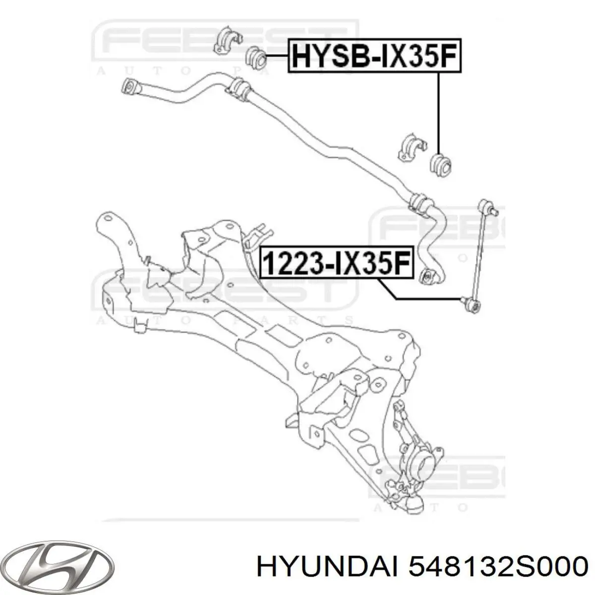 Втулка переднього стабілізатора Hyundai/Kia 548132S000