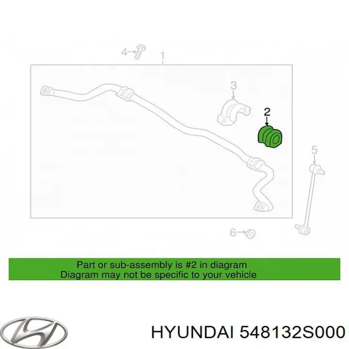 Купити 548132S000 Hyundai/Kia Подушка стабілізатора передня