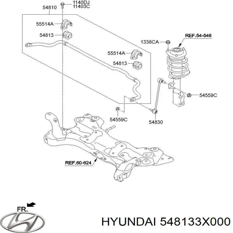 Втулка переднього стабілізатора 548133X000 Hyundai/Kia