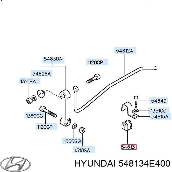 Купити 548134E400 Hyundai/Kia Подушка стабілізатора передня