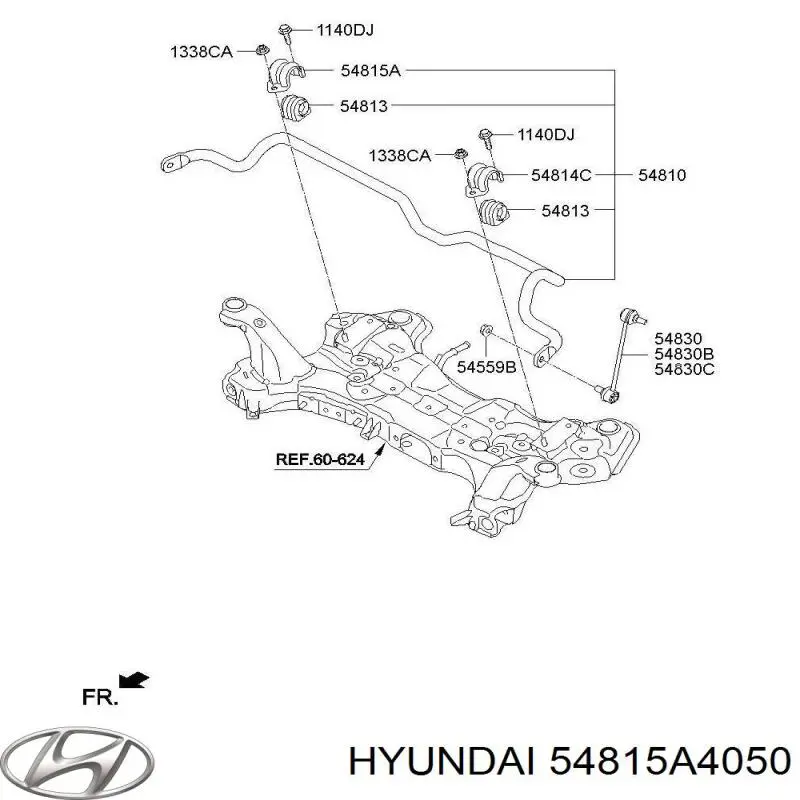 54815A4050 Hyundai/Kia Хомут кріплення втулки стабілізатора, переднього