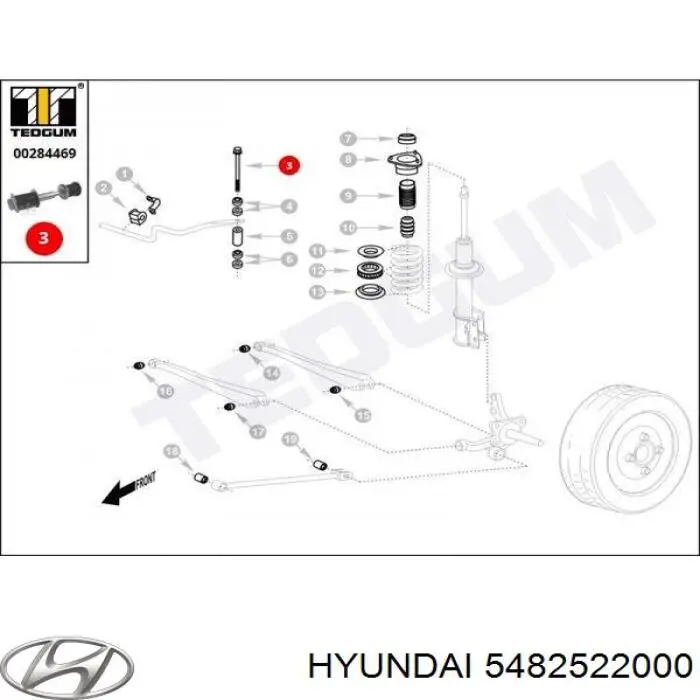 Амортизаційна стійка Hyundai/Kia 5482522000 ціна, від 1.90 USD