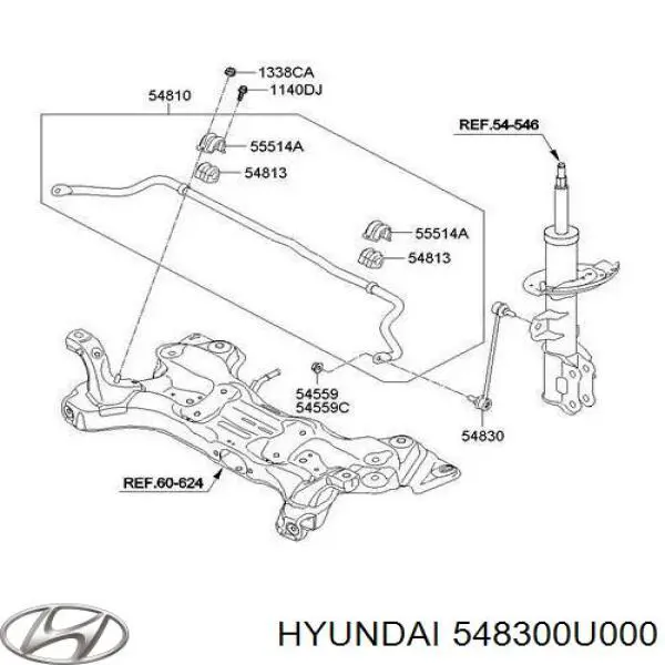 Стойка переднего стабилизатора  HYUNDAI 548300U000