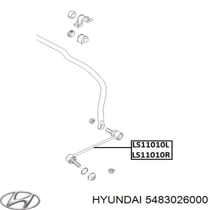 Стійка стабілізатора переднього, ліва 5483026000 Hyundai/Kia