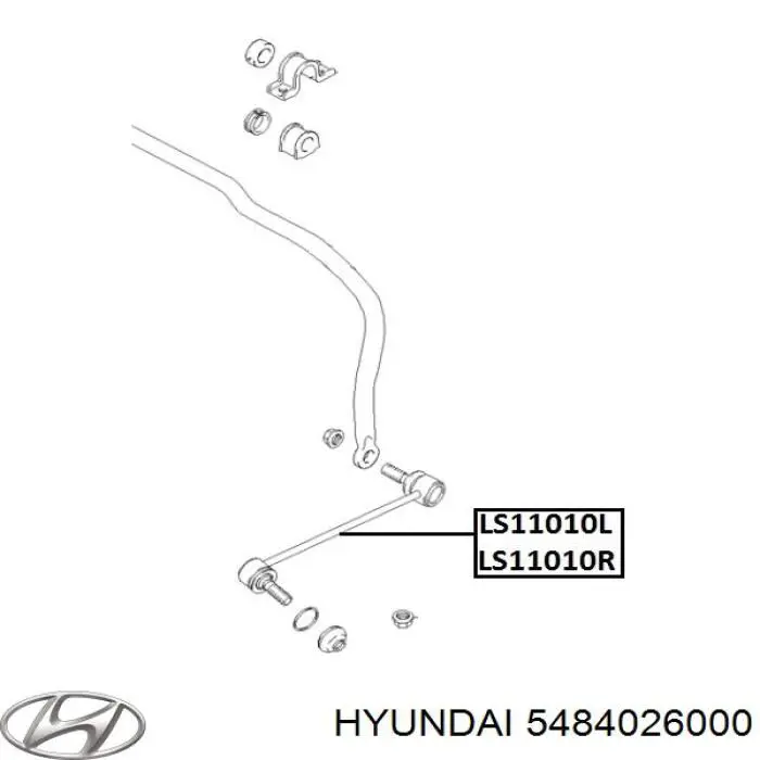 Стійка стабілізатора, переднього, права Hyundai/Kia 5484026000 ціна, від 7.97 USD