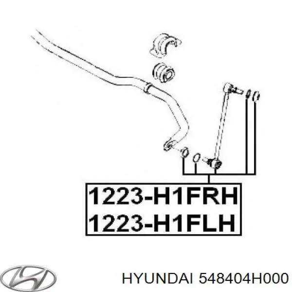 Стійка стабілізатора, переднього, права Hyundai/Kia 548404H000 ціна, від 7.76 USD