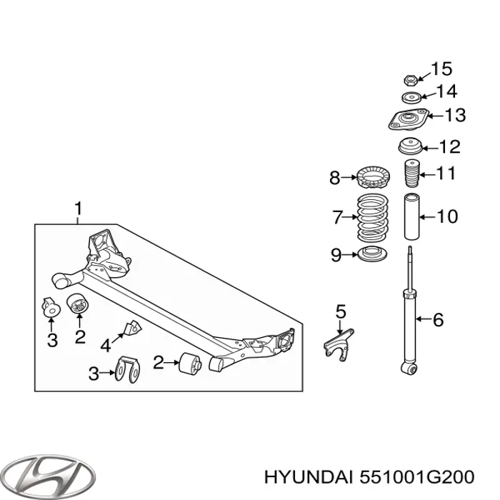 551001G200 Hyundai/Kia балка задньої підвіски, підрамник