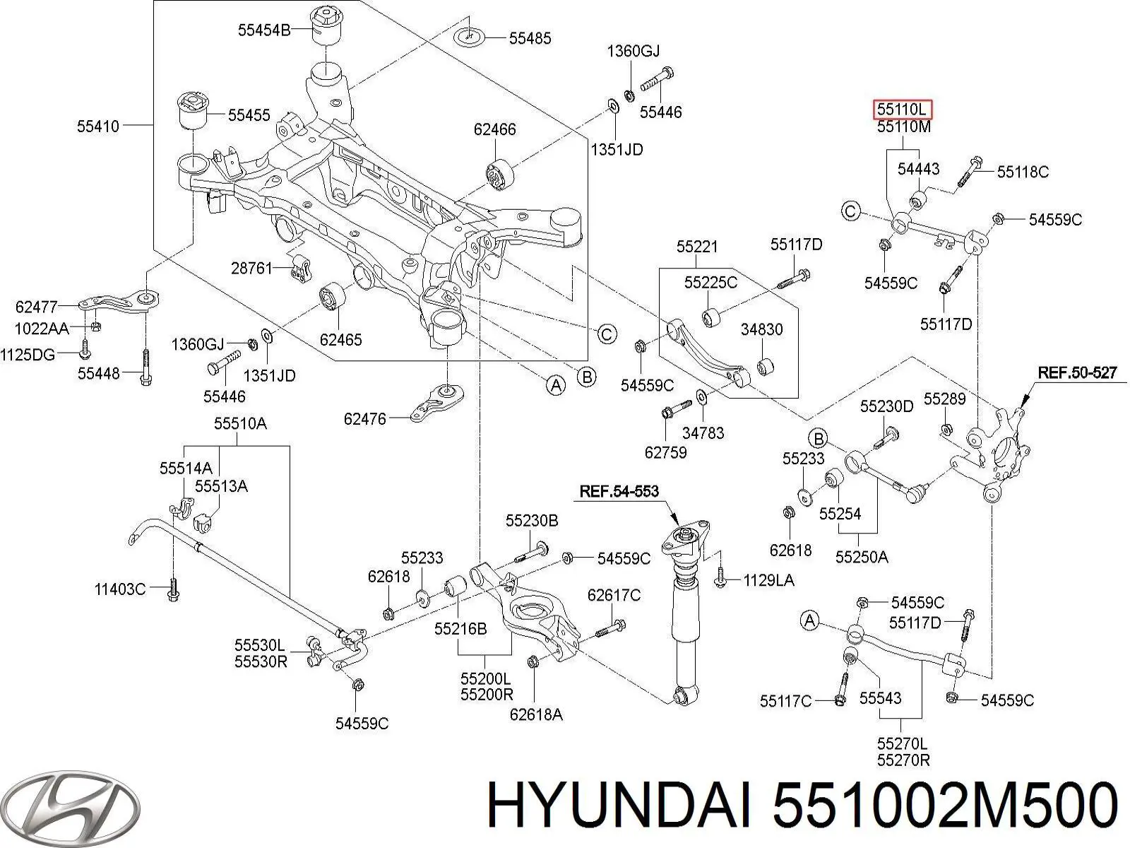 551002M500 Hyundai/Kia Балансир підвіски задній лівий