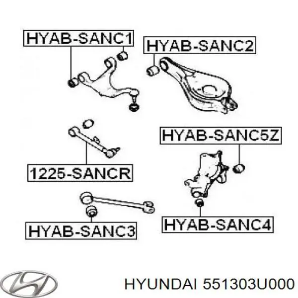 551303U000 Hyundai/Kia сайлентблок цапфи задньої