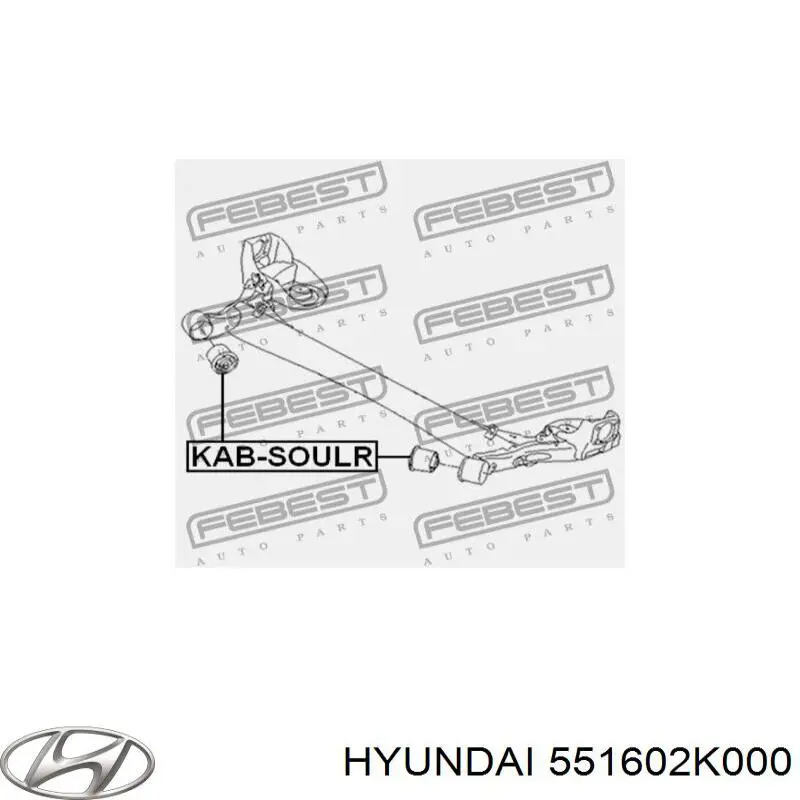 Сайлентблок задньої балки 551602K000 Peugeot/Citroen