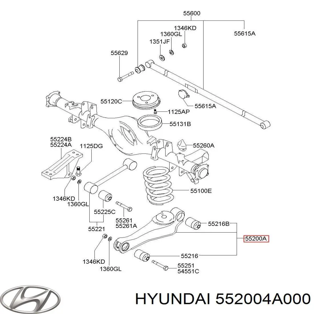 Важіль задньої підвіски нижній, лівий/правий Hyundai/Kia 552004A000 ціна, від 125.69 USD