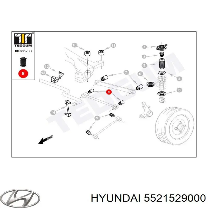 Сайлентблок задньої підвіски Japan Cars J50501BH