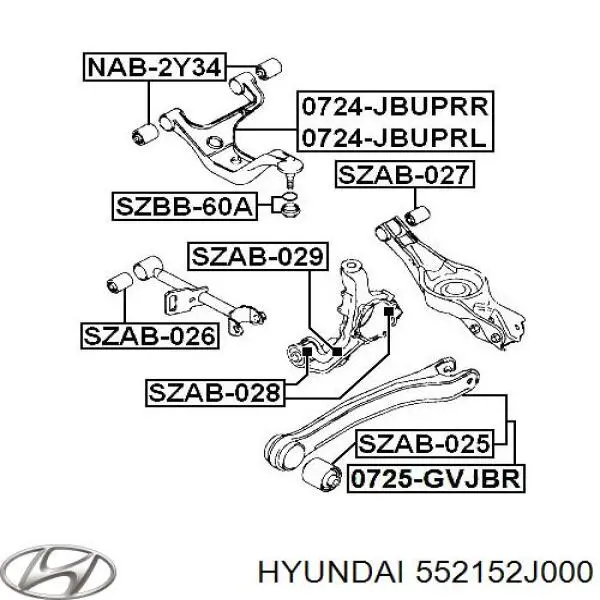 Купити 552152J000 Hyundai/Kia Сайлентблок цапфи задньої