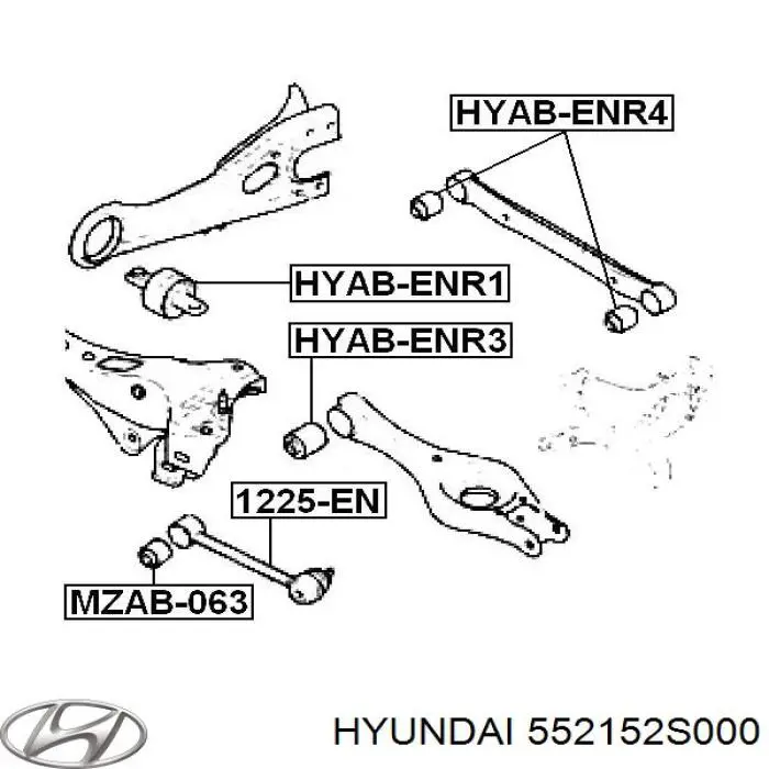 552152S000 Hyundai/Kia сайлентблок заднього нижнього важеля