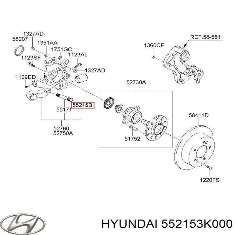 Сайлентблок заднього кулака Hyundai/Kia 552153K000 ціна, від 4.86 USD