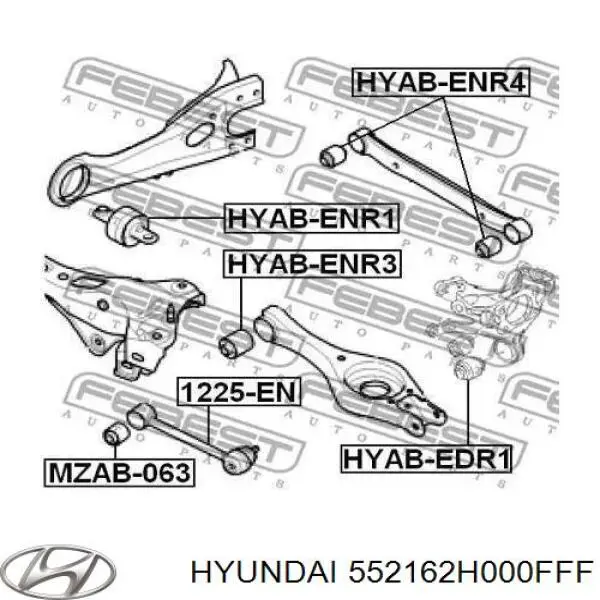 Сайлентблок цапфи задньої Hyundai/Kia 552162H000FFF ціна, від 8.49 USD