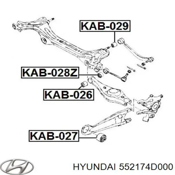 Купити 552174D000 Hyundai/Kia Сайлентблок заднього нижнього важеля