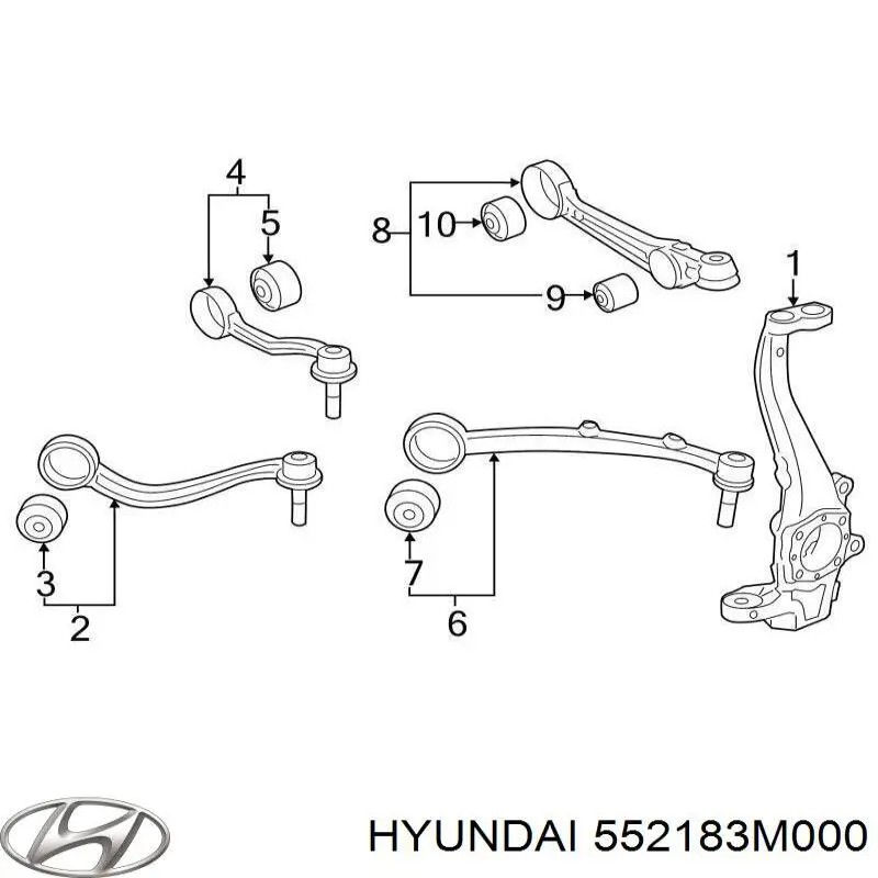 552183M000 Hyundai/Kia Сайлентблок задньої тяги