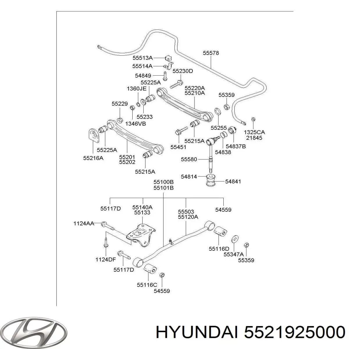 5521925000 Hyundai/Kia сайлентблок заднього поперечного важеля, зовнішній