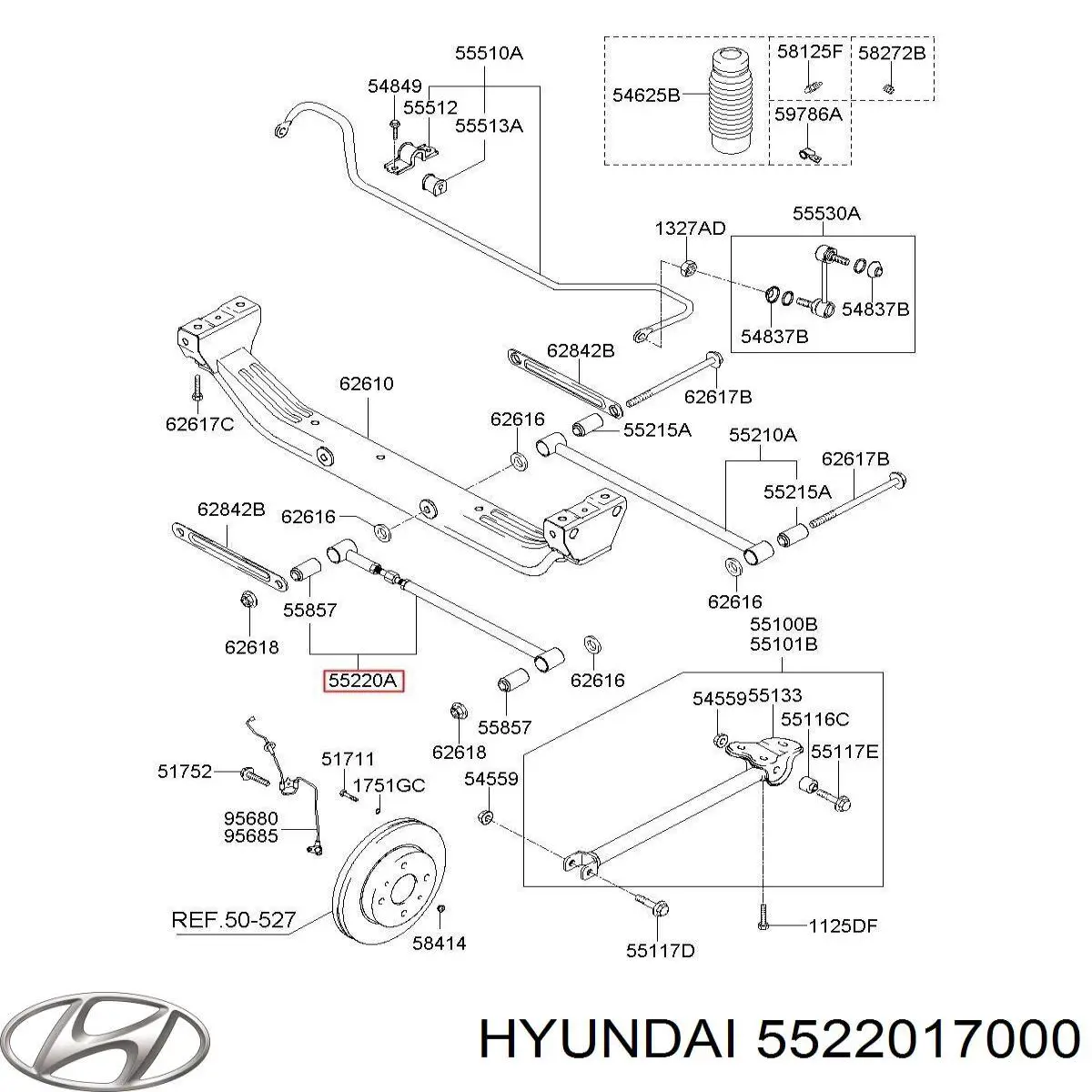 Купити 5522017000 Hyundai/Kia Важіль задньої підвіски нижній, лівий/правий