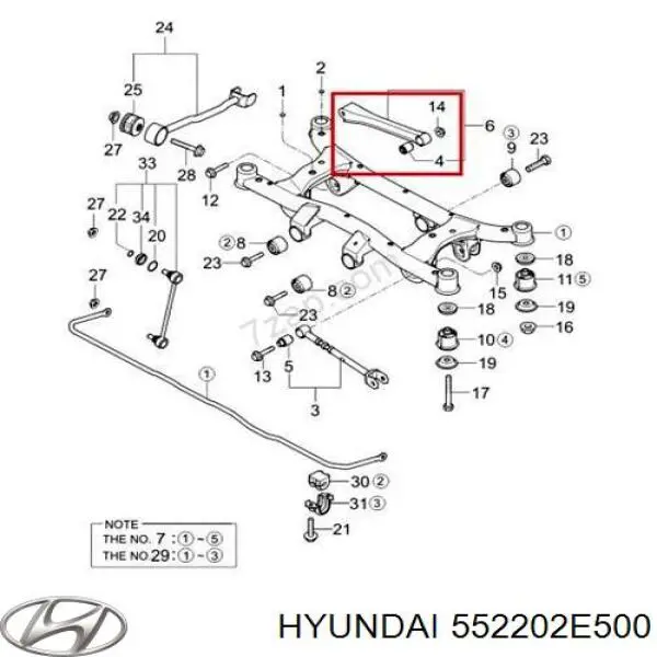 552202E500 Hyundai/Kia тяга поперечна задньої підвіски