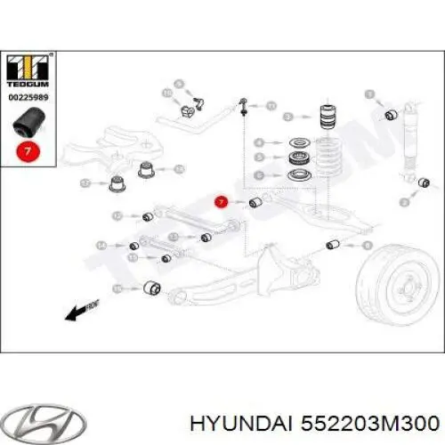 Важіль задньої підвіски нижній, правий Hyundai/Kia 552203M300 ціна, від 194.31 USD