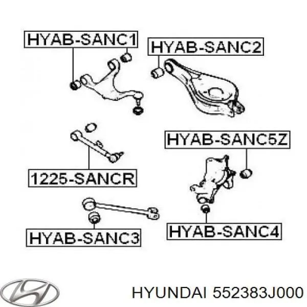 552383J000 Hyundai/Kia сайлентблок заднього верхнього важеля