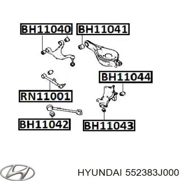 Сайлентблок заднього важеля Hyundai/Kia 552383J000 ціна, від 4.96 USD