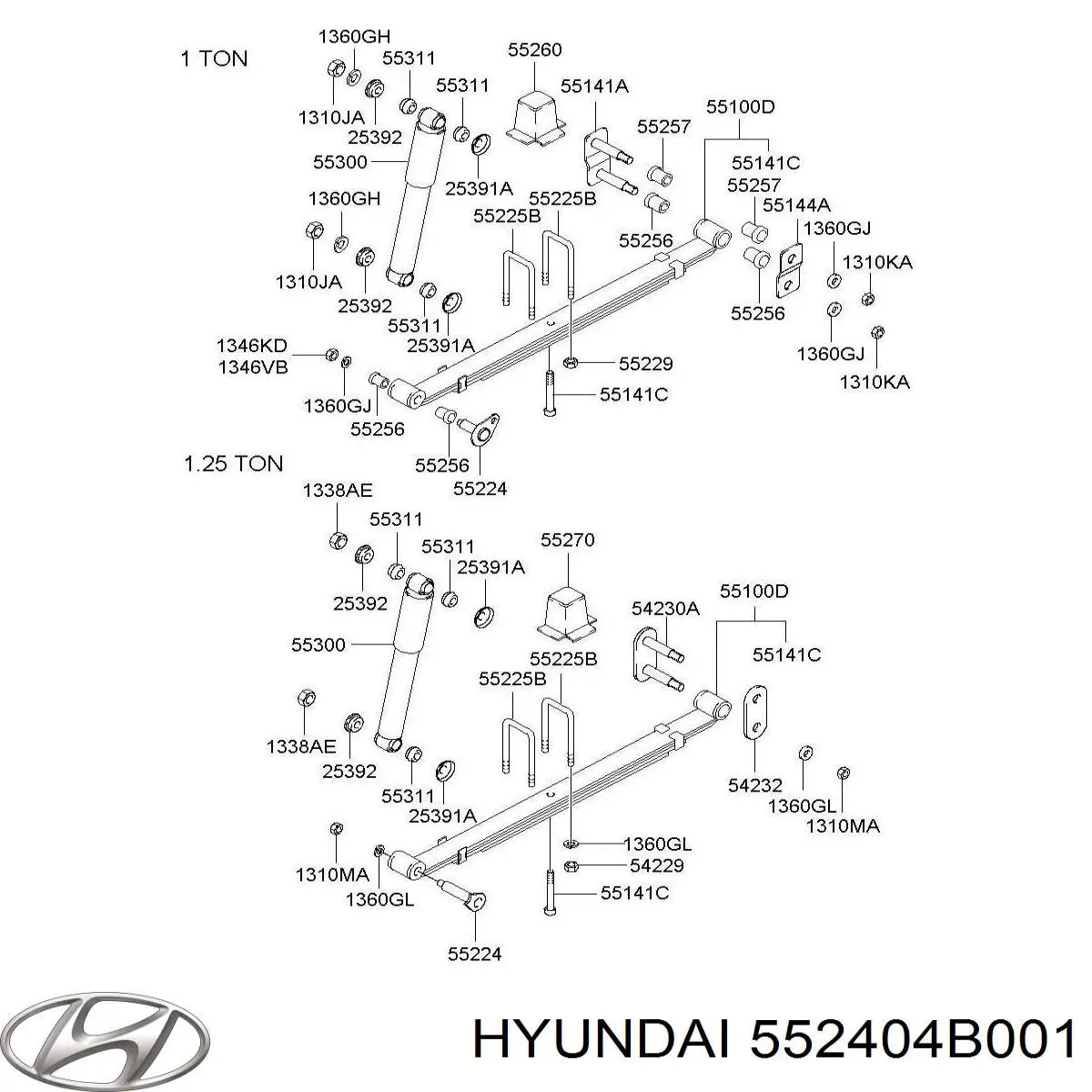 552404B001 Hyundai/Kia Буфер амортизатора заднього