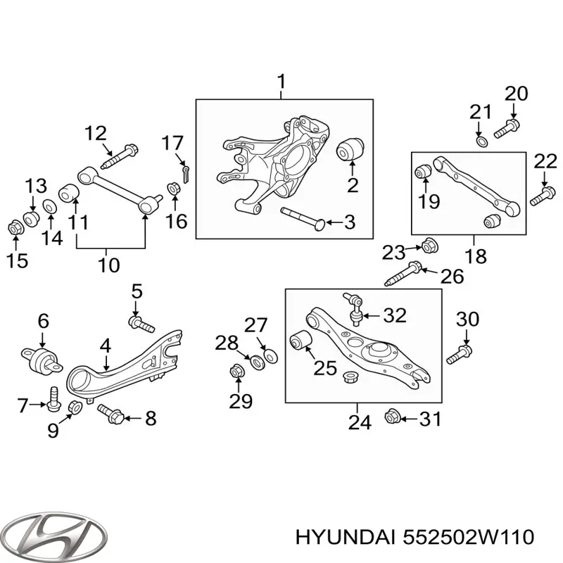 Тяга поперечна задньої підвіски 552502W110 Hyundai/Kia