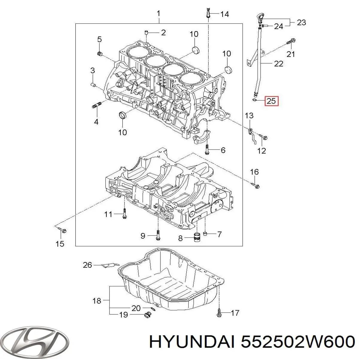  Hyundai/Kia 552502W600 ціна, від 28.63 USD