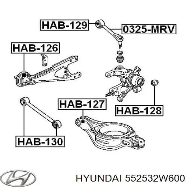 Сайлентблок заднього поперечного важеля Hyundai/Kia 552532W600 ціна, від 5.95 USD